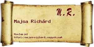 Majsa Richárd névjegykártya